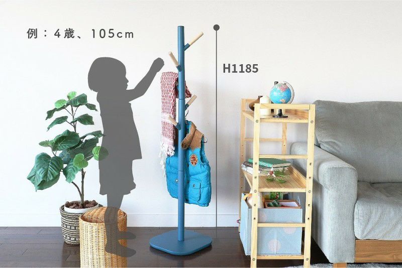 キッズハンガー子ども子供ハンガーおしゃれハンガーラックポールハンガー洋服コートアウター上着収納片付け玄関収納木製北欧PoleHangercime-mimi-