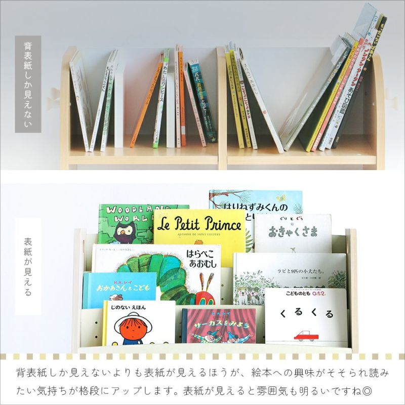 絵本ラック絵本棚絵本収納ブックラック本棚本収納収納キッズラックリビングラック子供部屋子ども部屋収納キッズルーム収納KidsLowBookRack-lora-[ILR-3579]