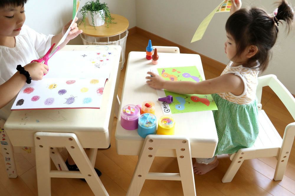 【送料無料】Picc'sStudySetこどもチェア子供椅子子どもイスデスクテーブル【na-KIDS【nakids】【Picc's】【スタディーセット勉強机お絵描きお片づけ天然木学習プレゼントお祝い幼稚園入学