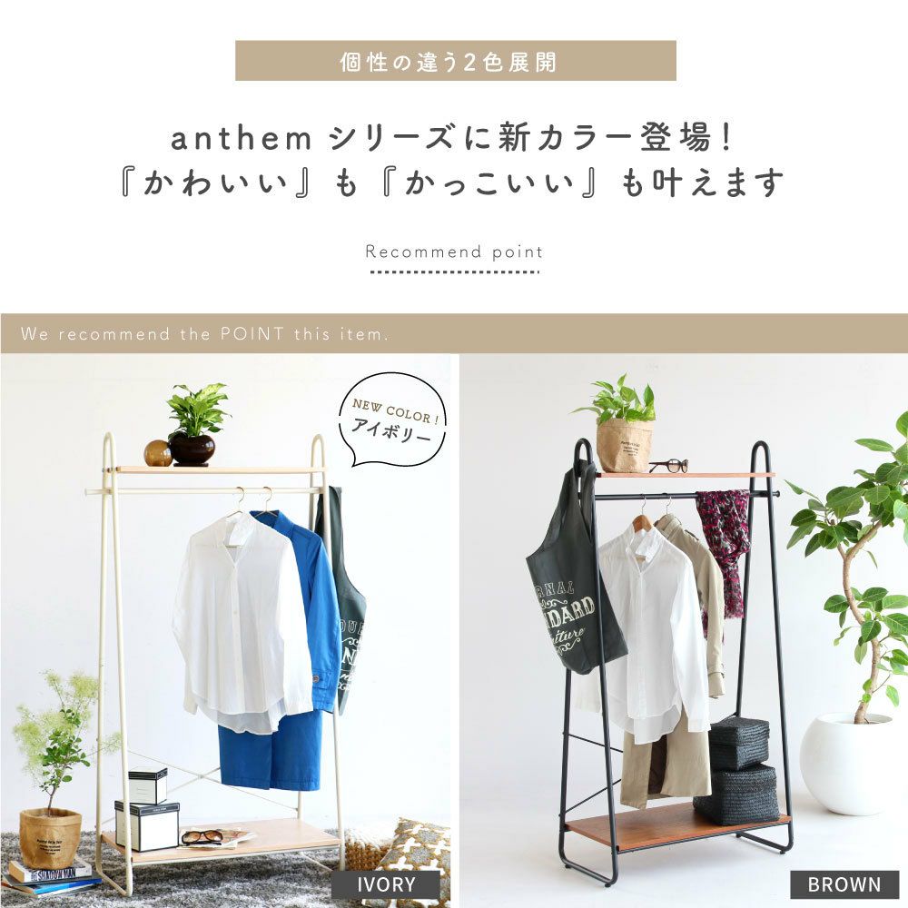 【送料無料】anthem（アンセム）【片付け】【収納】【大容量】【ミッドセンチュリー】【ハンガーラック】【ウォールナット】【ブラックスチール】【anh-2735】【一人暮らし】【オシャレ】|収納家具ウォルナットおしゃれ1人暮らしインテリアハンガー
