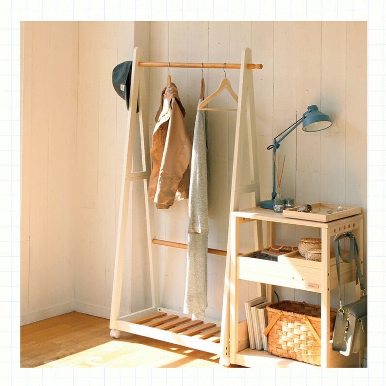●最大1000円OFFクーポン発行中●洋服収納ハンガーラック衣類収納おしゃれかわいい木製ホワイトブラック棚付きコートハンガー一人暮らし北欧ナチュラルH-3200NABKH-3200NAWHツートンハンガー