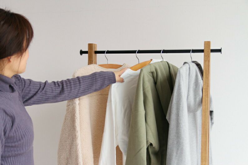 ●ポイント5倍+クーポン発行中●ハンガーラック収納家具木製おしゃれ収納用品洋服掛け衣類収納ナチュラルスチールシンプル北欧RasicHangerRackRAH-3335NA
