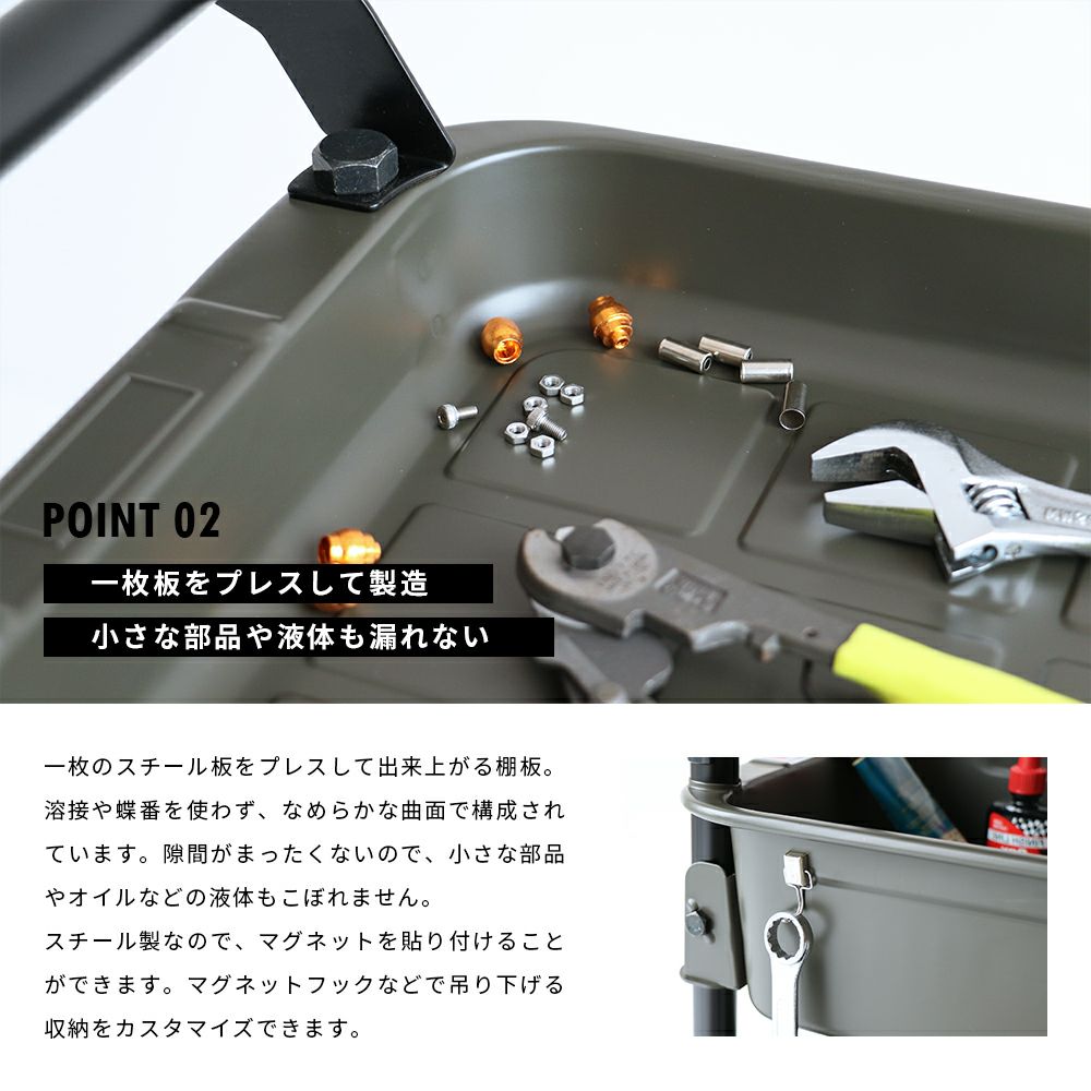 【限定カラー】ツールワゴンロイヤル(1浅2深）3段トレイ3段収納TOYO東洋スチールTWR-4金属工具キャスター移動移動式ワゴンラック収納家具インテリアトレイキッチンラック片付けワゴン収納隙間収納日本製