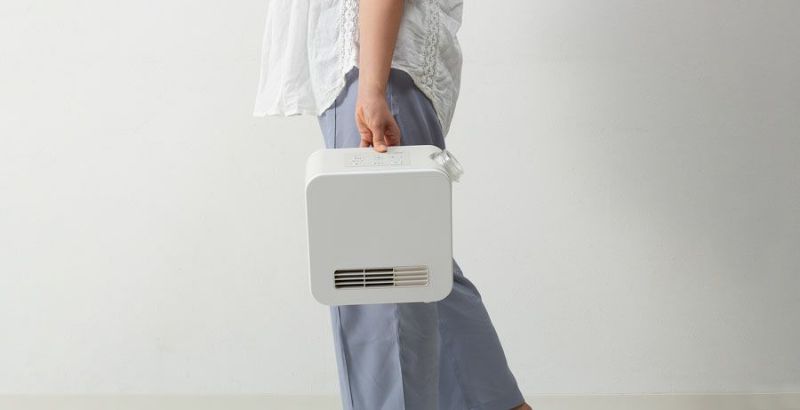 コンパクトなふとん乾燥機＆セラミックヒータ「ドライヒート」衣類・服・靴の乾燥、洗濯物の部屋干しにおすすめ！
