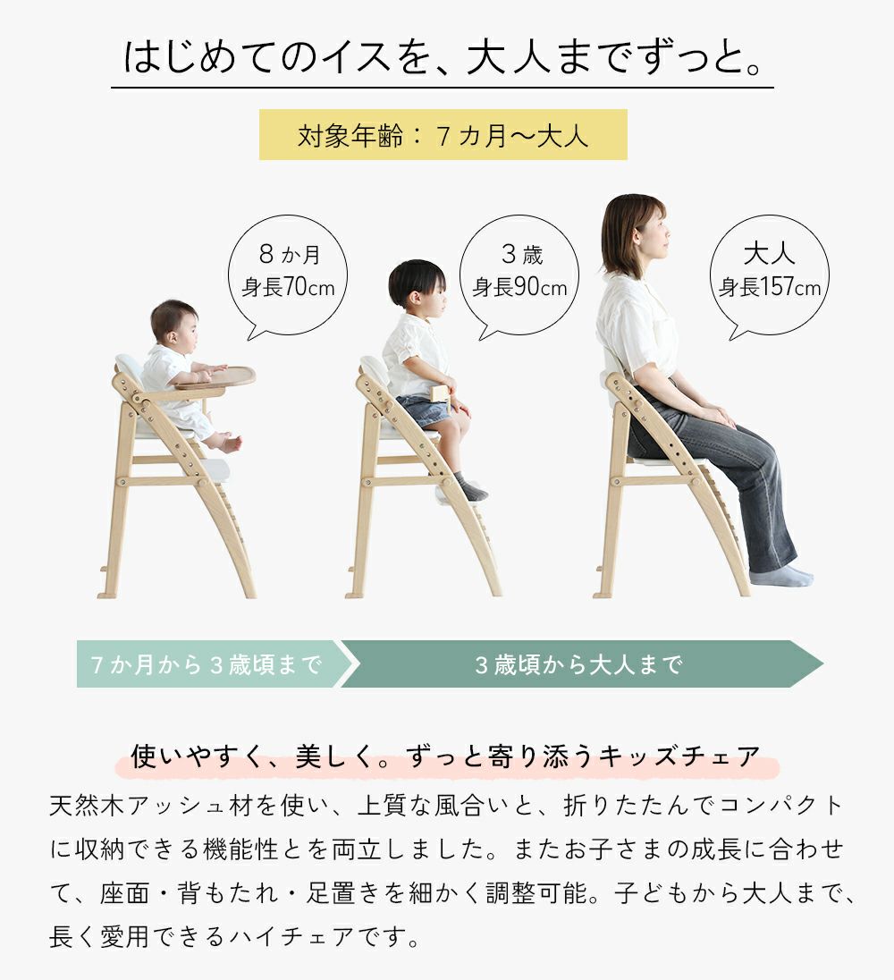 折りたたみキッズハイチェア
